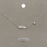 D Brass Metal Cubic Zirconia Initial Monogram Pendant Necklace