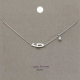 G Brass Metal Cubic Zirconia Initial Monogram Pendant Necklace