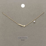 L Brass Metal Cubic Zirconia Initial Monogram Pendant Necklace