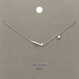 L Brass Metal Cubic Zirconia Initial Monogram Pendant Necklace