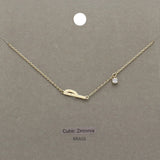 P Brass Metal Cubic Zirconia Initial Monogram Pendant Necklace