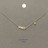 R Brass Metal Cubic Zirconia Initial Monogram Pendant Necklace