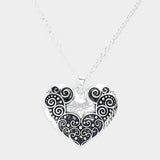 Antique Metal Western Heart Pendant Necklace