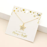 Starry Night Message Metal Star Pendant Necklace