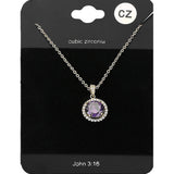 CZ Round Pendant Necklace