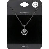 CZ Round Pendant Necklace