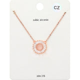 CZ Embellished Open Circle Pendant Necklace