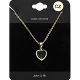 Women's CZ Heart Stone Pendant Necklace
