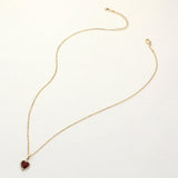 Women's CZ Heart Stone Pendant Necklace