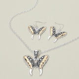 Antique Metal Butterfly Pendant Necklace