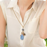 Marbled Resin Stone Evil Eye Heart Star Charm Pendant Necklace