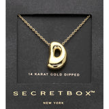 SECRET BOX_ -D- 14K Gold Dipped Bubble Initial Monogram Pendant Necklace