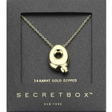 SECRET BOX_ -Q- 14K Gold Dipped Bubble Initial Monogram Pendant Necklace