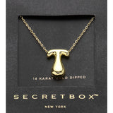 SECRET BOX_ -T- 14K Gold Dipped Bubble Initial Monogram Pendant Necklace