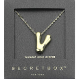 SECRET BOX_ -V- 14K Gold Dipped Bubble Initial Monogram Pendant Necklace