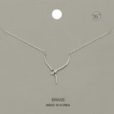 Stone Paved Snake Brass Metal Pendant Necklace