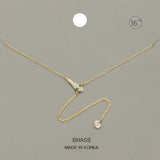 Stone Paved Snake Pendant Round Stone Drop Y Necklace