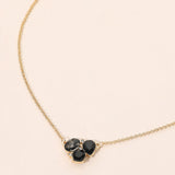 Teardrop Oval Round Stone Cluster Pendant Necklace