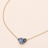 Teardrop Oval Round Stone Cluster Pendant Necklace
