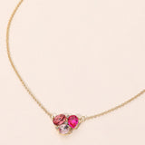 Teardrop Oval Round Stone Cluster Pendant Necklace