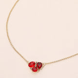 Teardrop Oval Round Stone Cluster Pendant Necklace