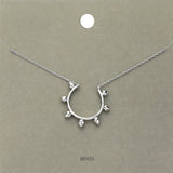 Brass Metal Spike Open Circle Pendant Necklace