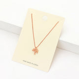 Textured matte metal tree of life pendant necklace