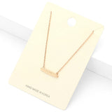"Hope" textured matte metal message bar pendant necklace