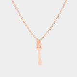 Brass Fork Pendant Necklace