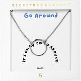 SECRET BOX_Brass Metal Open Circle Pendant Necklace