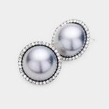 Pearl Rhinestone Pave Earrings