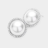 Pearl Rhinestone Pave Earrings