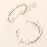 Floral Pearl Around Hoop Earrings