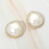 Teardrop Pearl Halo Earrings