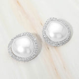 Teardrop Pearl Halo Earrings