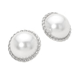 Bold Classic Dome Pearl Earrings