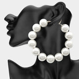 Oversized Pearl Hoop Earrings