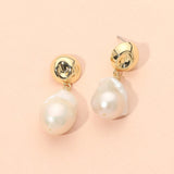 18K Gold Dipped Baroque Freshwater Pearl Drop Dangle Earrings