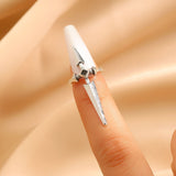 Gothic Dark Silver Sword & Cross Open Ring