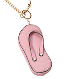 Faux Leather Flip-flop Mini Wristlet Bag Charm Coin Purse