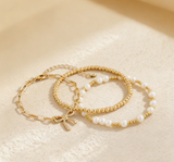 Minimalist Bow Pendant Bracelet with Pearl Accents