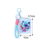 12PCS - Butterfly Flower Printed Bag Charm Keychain Cosmetic Mirrors