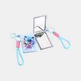 12PCS - Butterfly Flower Printed Bag Charm Keychain Cosmetic Mirrors