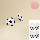 12PCS - Soccer Ball Stud Earrings