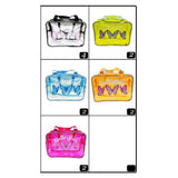 12PCS - Triple Butterfly Print Neon Transparent Shoulder Bag