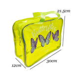 12PCS - Triple Butterfly Print Neon Transparent Shoulder Bag