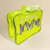 12PCS - Triple Butterfly Print Neon Transparent Shoulder Bag
