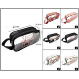 12PCS - BASEBALL MAMA Message Printed Transparent Clear Makeup Toiletry Organizer Bags