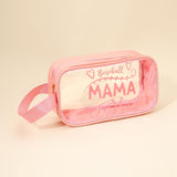 12PCS - BASEBALL MAMA Message Printed Transparent Clear Makeup Toiletry Organizer Bags