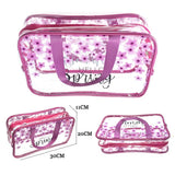 12PCS - Hello Spring Message Flower Pattern Clear Shoulder Bags